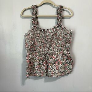 Old Navy Floral Smoked Ruffle Tank Top Size XL